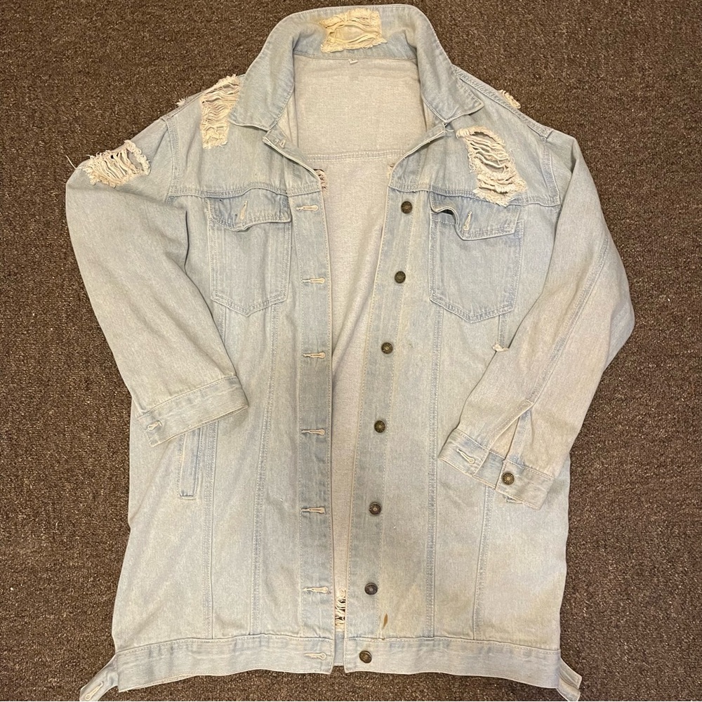 Oversized Long Denim Jacket